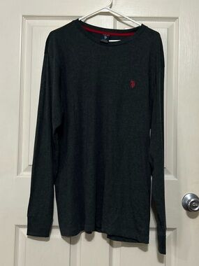 U.S. Polo Assn. Dark Gray Tee with Red Trim